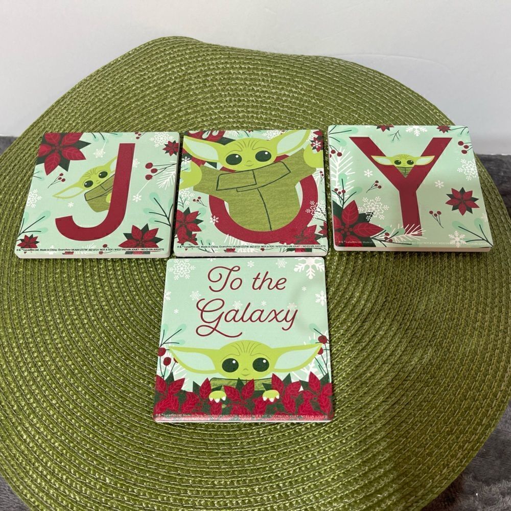 Disney Star Wars The Child Christmas Coasters set of 4 NWT